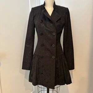 Betsey Johnson Black Floral Coat Dress